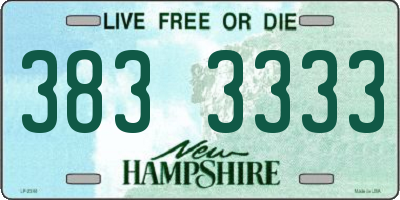 NH license plate 3833333