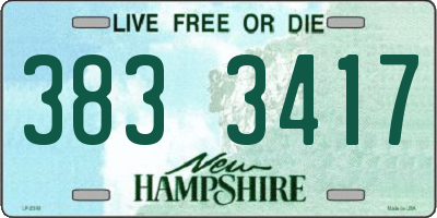NH license plate 3833417