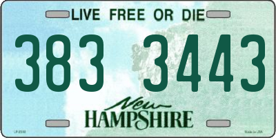 NH license plate 3833443