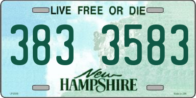 NH license plate 3833583