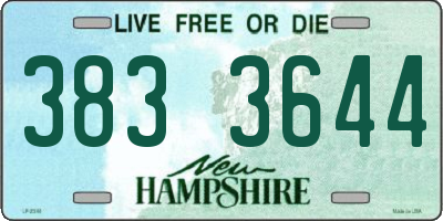 NH license plate 3833644