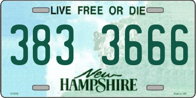 NH license plate 3833666
