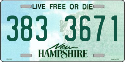 NH license plate 3833671