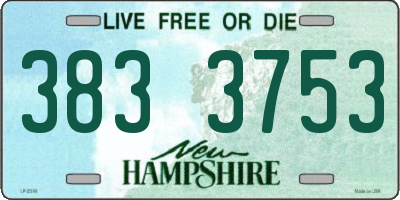 NH license plate 3833753