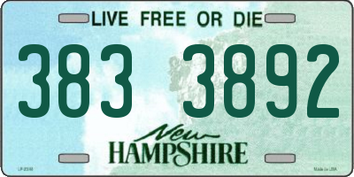 NH license plate 3833892