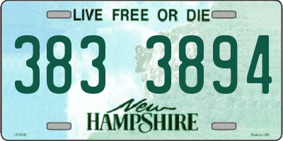 NH license plate 3833894