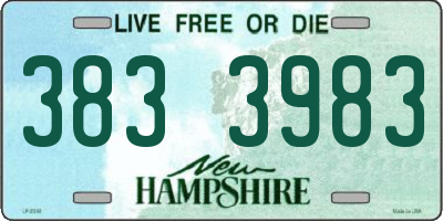 NH license plate 3833983