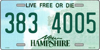 NH license plate 3834005