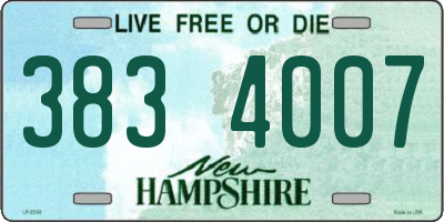 NH license plate 3834007