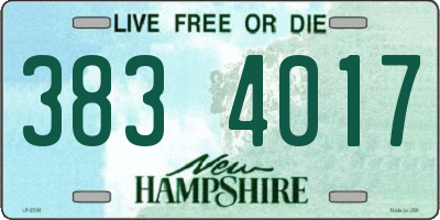 NH license plate 3834017