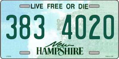 NH license plate 3834020