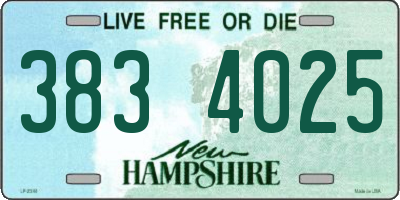 NH license plate 3834025