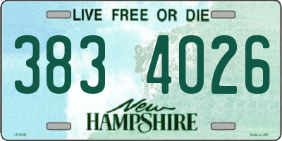 NH license plate 3834026
