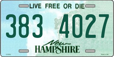 NH license plate 3834027
