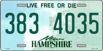 NH license plate 3834035