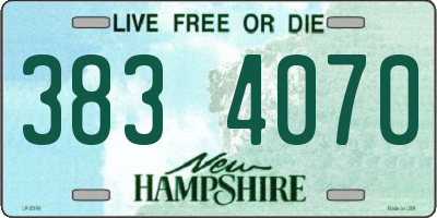 NH license plate 3834070