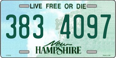 NH license plate 3834097