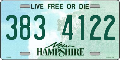 NH license plate 3834122