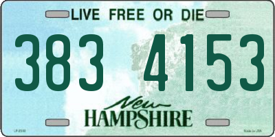 NH license plate 3834153