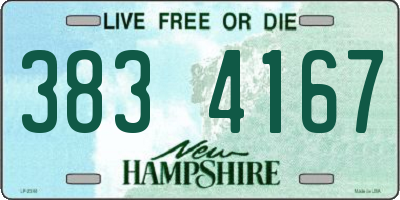 NH license plate 3834167