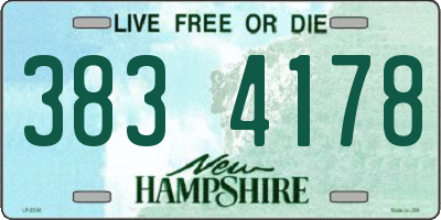 NH license plate 3834178