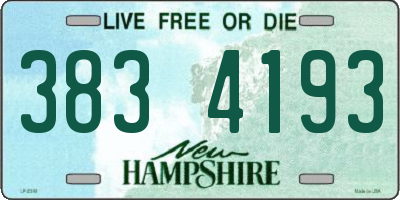 NH license plate 3834193