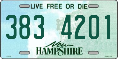 NH license plate 3834201