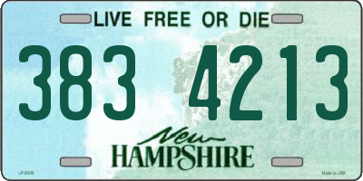 NH license plate 3834213