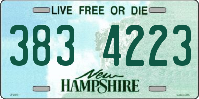 NH license plate 3834223