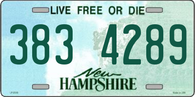NH license plate 3834289