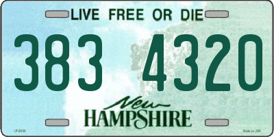 NH license plate 3834320