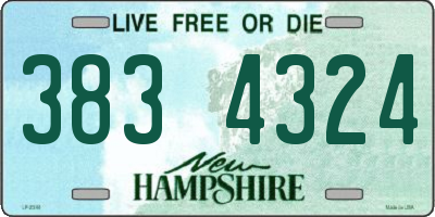 NH license plate 3834324