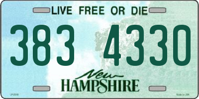 NH license plate 3834330