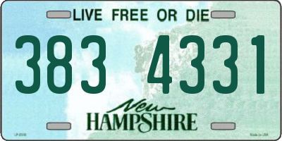 NH license plate 3834331