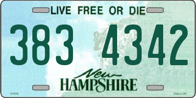 NH license plate 3834342