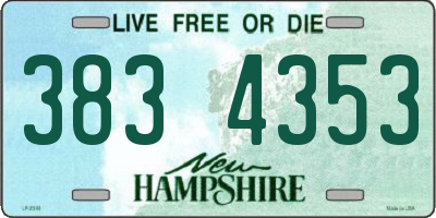 NH license plate 3834353