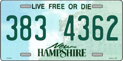 NH license plate 3834362
