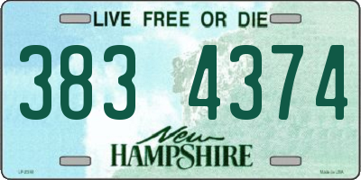 NH license plate 3834374