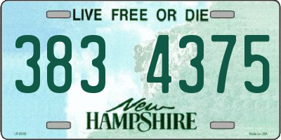 NH license plate 3834375