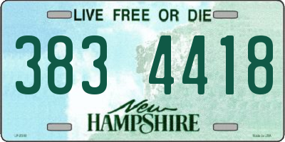 NH license plate 3834418