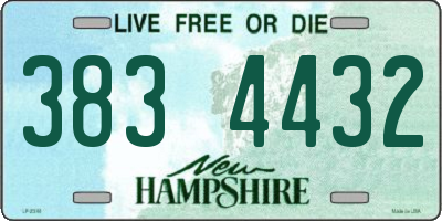 NH license plate 3834432