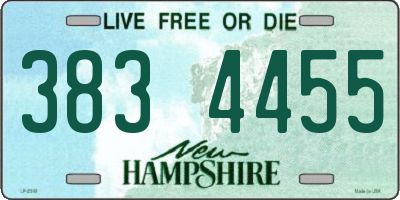 NH license plate 3834455