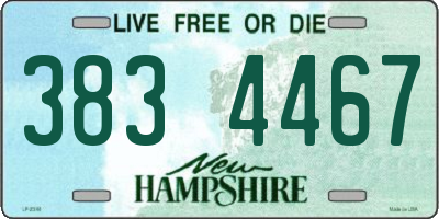 NH license plate 3834467