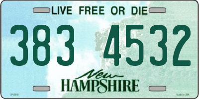 NH license plate 3834532