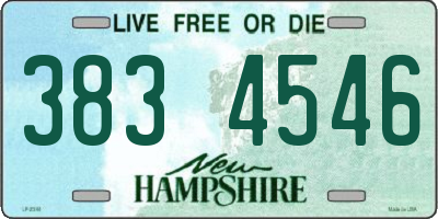 NH license plate 3834546