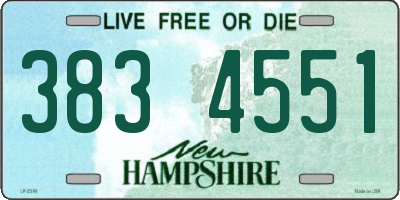 NH license plate 3834551