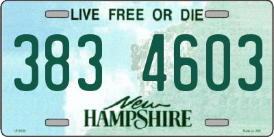 NH license plate 3834603