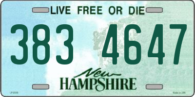 NH license plate 3834647