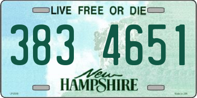 NH license plate 3834651
