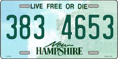 NH license plate 3834653